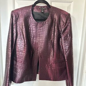 LOUBEN Deep Purple Croc-Patterned Blazer